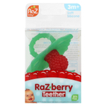 RaZbaby, RaZ-berry, прорезыватель для зубов, для детей от 3 месяцев, зеленый/красный, 1 шт.