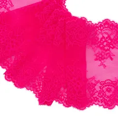 Кружево эластичное розовый неон 22 см