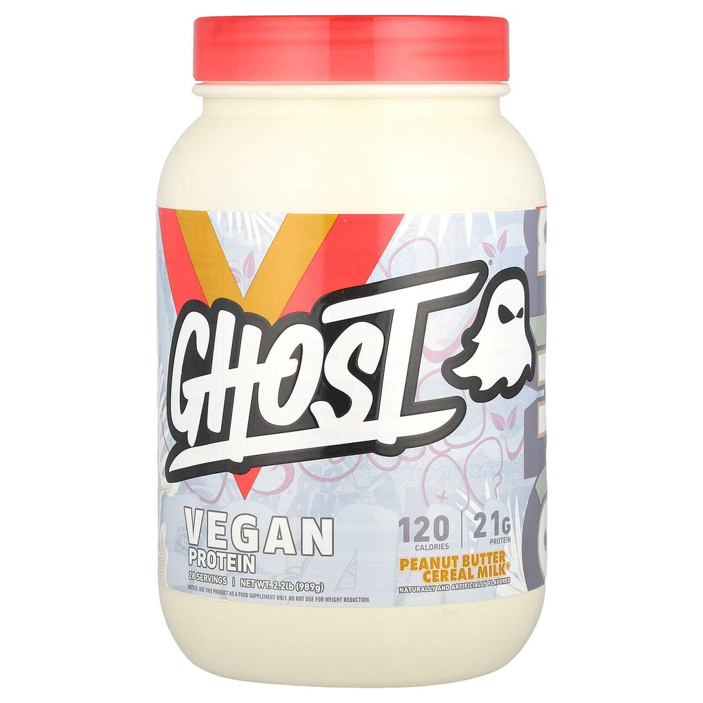 Ghost, Vegan Protein, Peanut Butter Cereal Milk®, 989 г (2,2 фунта)