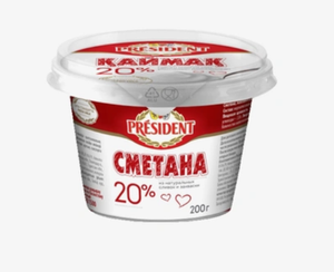 Сметана President 20%, 200 г