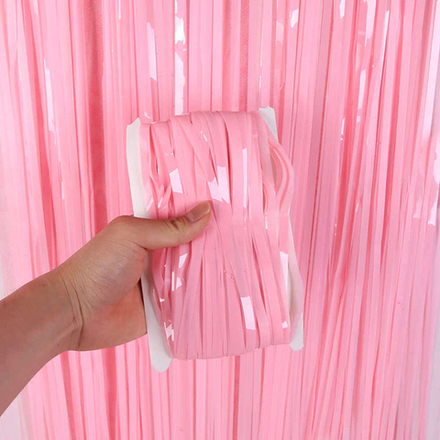 Занавес "Дождик Макаронс" розовый 1*2 м