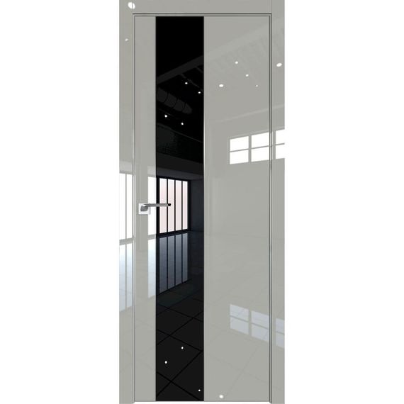Межкомнатная дверь глянцевая Profil Doors 19LE галька люкс со вставкой