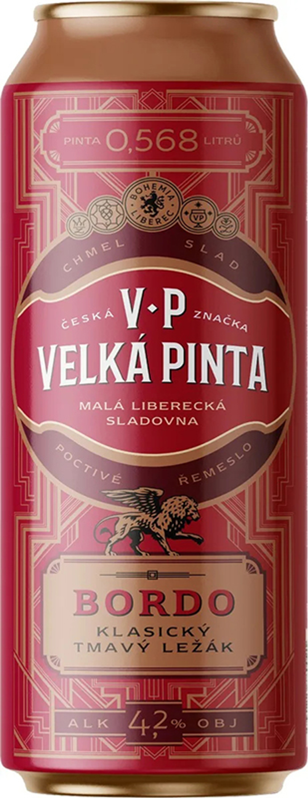 Пиво Велка Пинта Бордо / Velka Pinta Bordo 0.568 - банка
