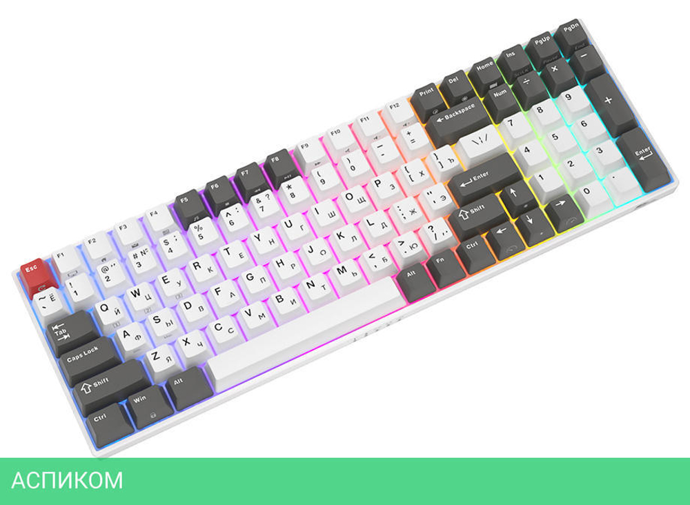 Клавиатура Royal Kludge RK100 Red switch/Grey/Red/White