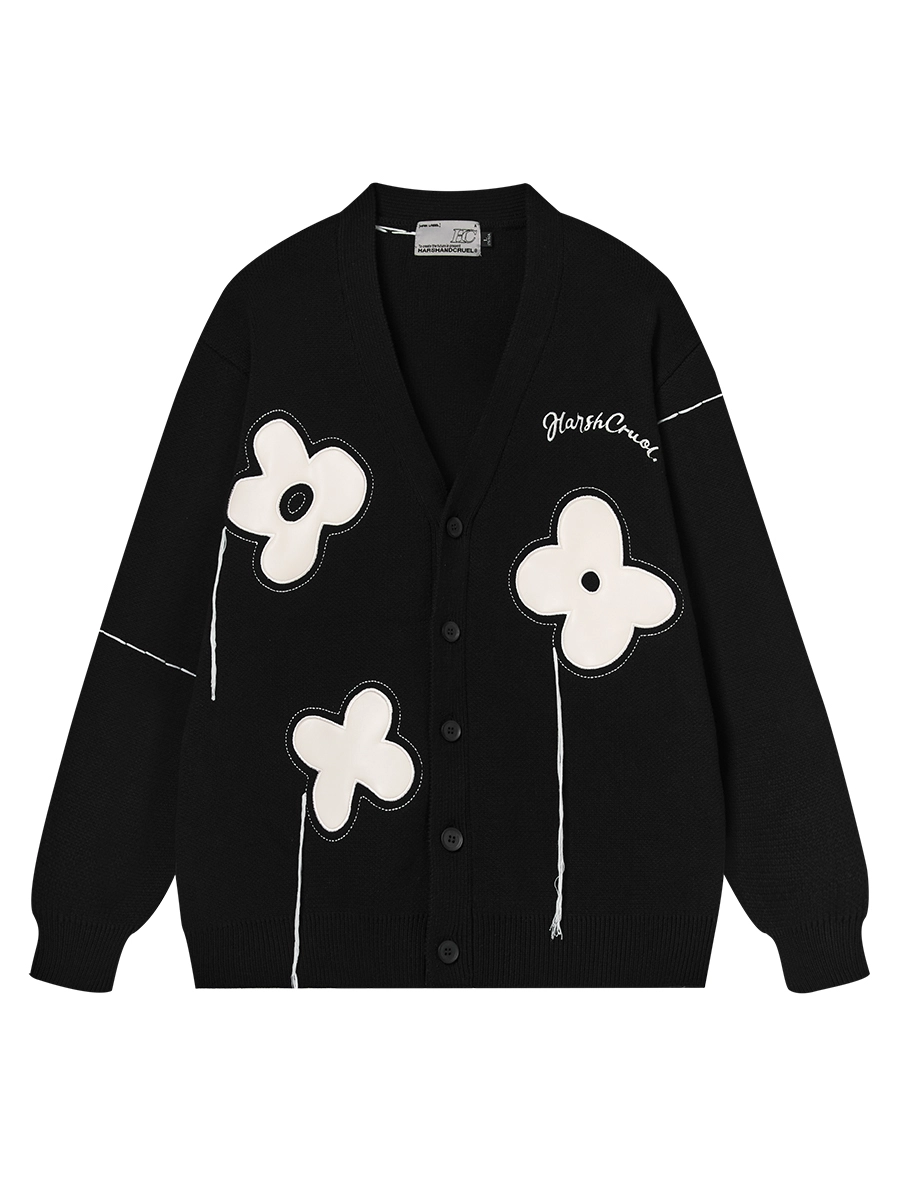 Кардиган HARSHandCRUEL "Minimalistic Flowers" Oversized Cardigan