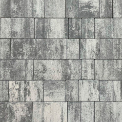 Тротуарная плитка СТАРЫЙ ГОРОД - Листопад гладкий Антрацит, комплект из 3 видов плит