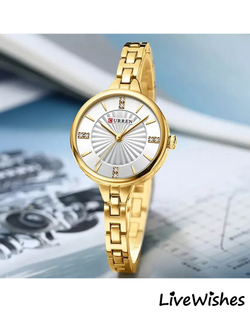 Часы наручные кварцевые CURREN на металлическом браслете, золотистый W8570-01