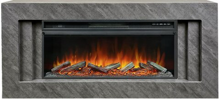 Каминокомплект Line 42 Concrete (Разборный) - Серый бетон с очагом Vision 42 LOG LED