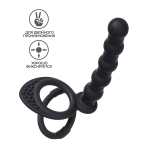 Черная насадка на пенис для двойного проникновения 19,5см ToyFa Black&Red 901413-5