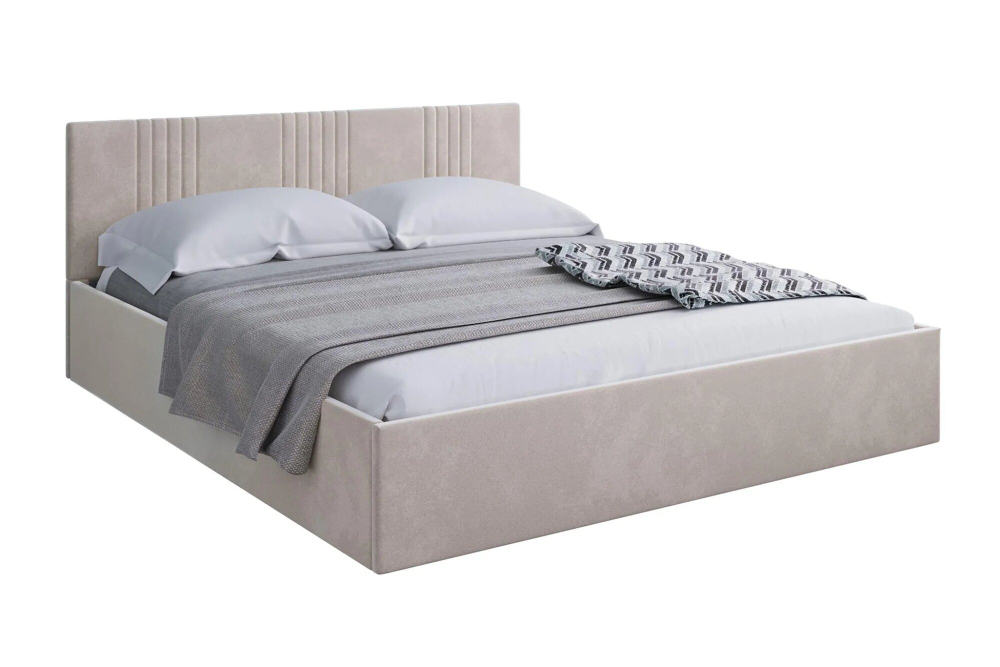 Кровать Моника с подъёмным механизмом 180х200, велюр, бежевый