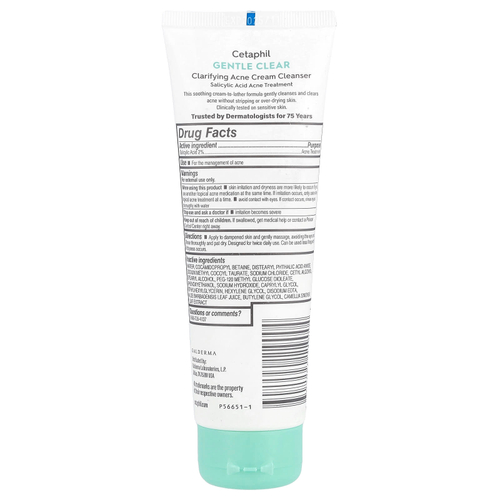 Cetaphil, Gentle Clear, очищающий крем от акне, 124 мл (4,2 жидк. унц.)