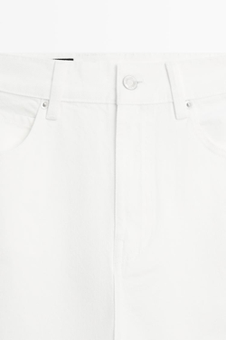 Massimo Dutti Джинсы с высокой талией и широкими штанинами, экрю