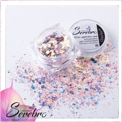 Дизайн для ногтей Соты "Диско" №06 "Serebro "коралловый