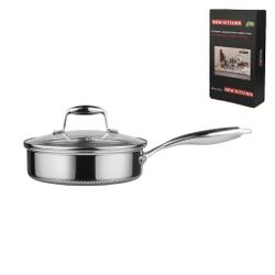 Сотейник 2,5 л с крышкой 22/19,5*14 см New Kitchen Honeycombs нерж. с антиприг. покр. ИНДУКЦИЯ