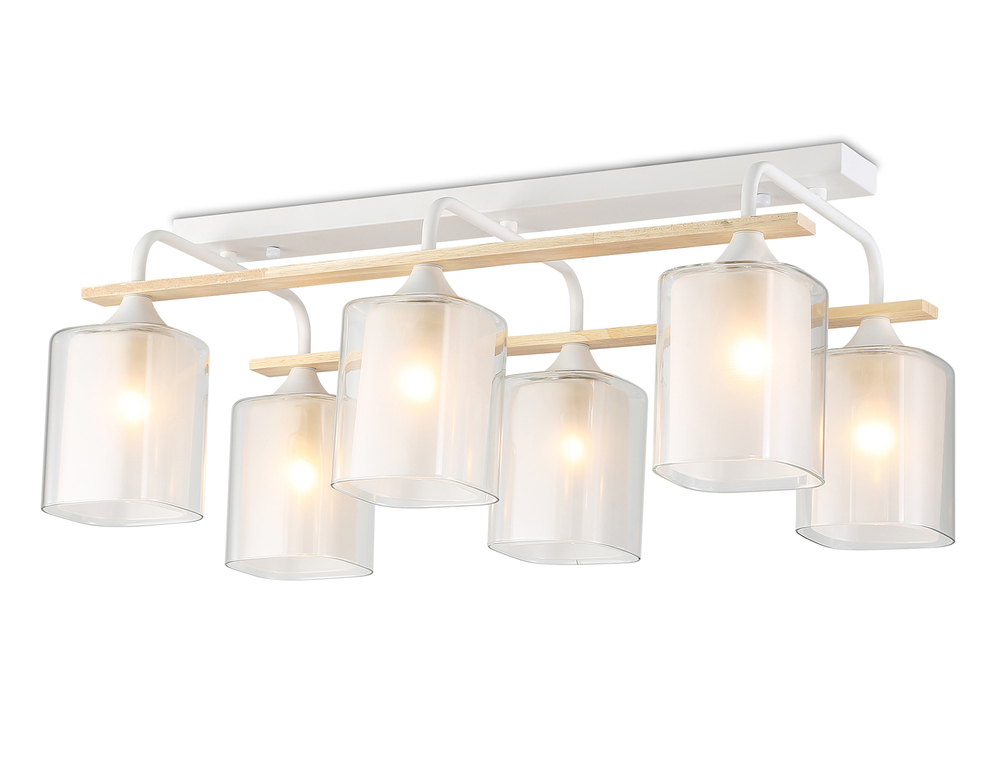 Светильник потолочный TR3033247/6 WH/WD белый/дерево E27/6 max 60W 580*340*245