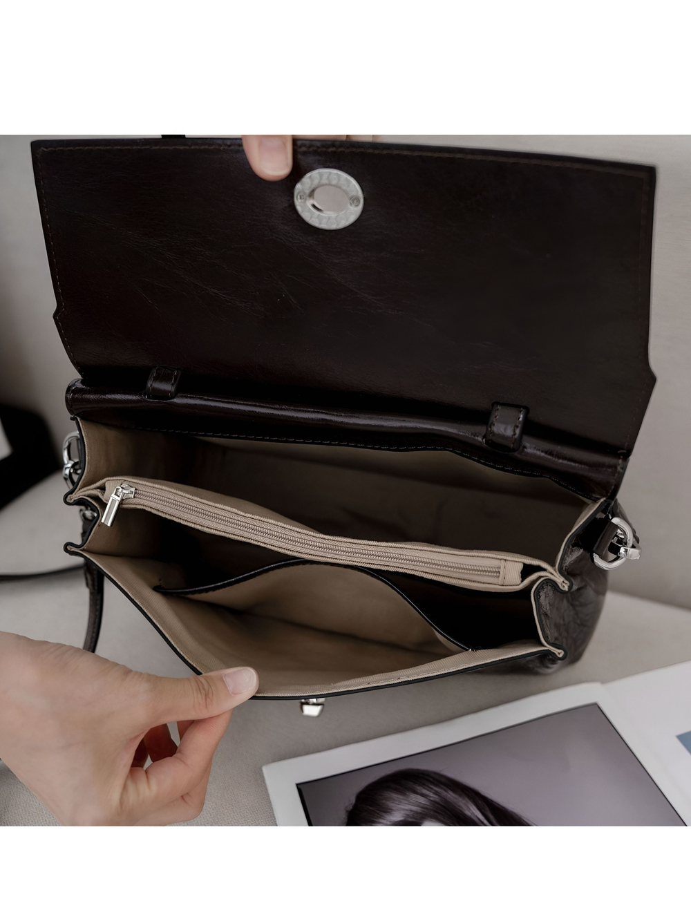 женская сумка на плечо из натуральной кожи