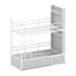 Overnight Кровать 2-х ярусная ON.K2-001 Серый/Металл Белый 2080*950*2260