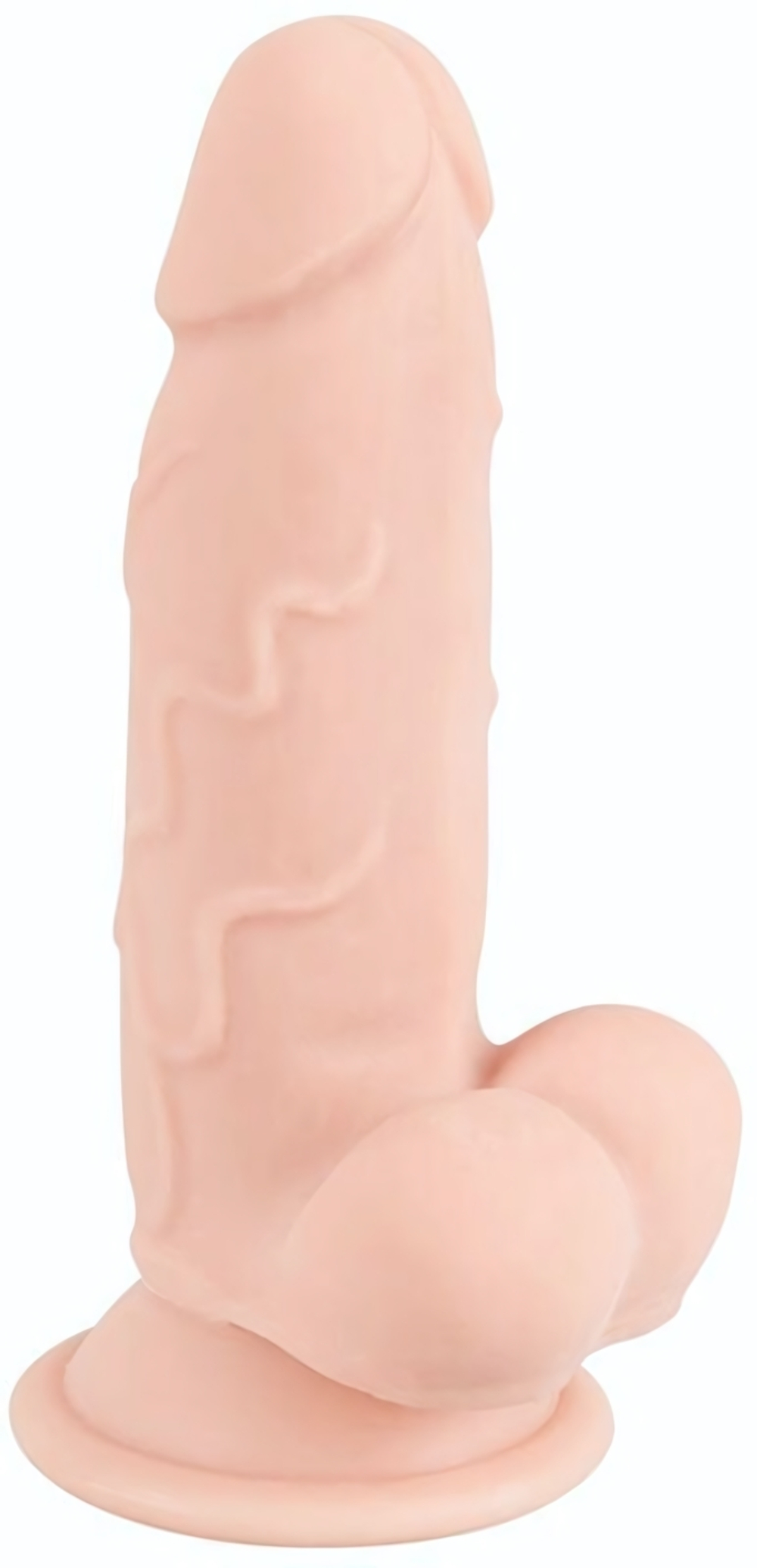 Телесный реалистичный фаллоимитатор на присоске - 17 см. (Цвет: телесный)