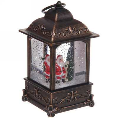 Сувенир с подсветкой Christmas «Фонарь - Снежный Дед Мороз» 7,3х7,3х13 см (работает от 3х батареек ААА)