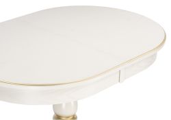 Деревянный стол Сайрус 120(160)х84х76 слоновая кость / золото