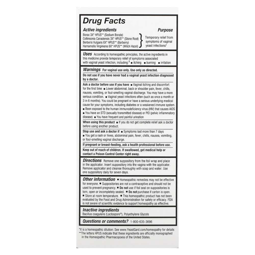 YeastGard Advanced, суппозитории Yeast Gard Advanced, 10 суппозиториев