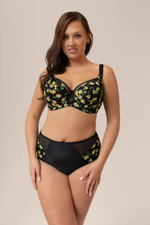 Трусики-бразилиана с принтом в виде лимончиков (Размер: L) (Цвет: черный)