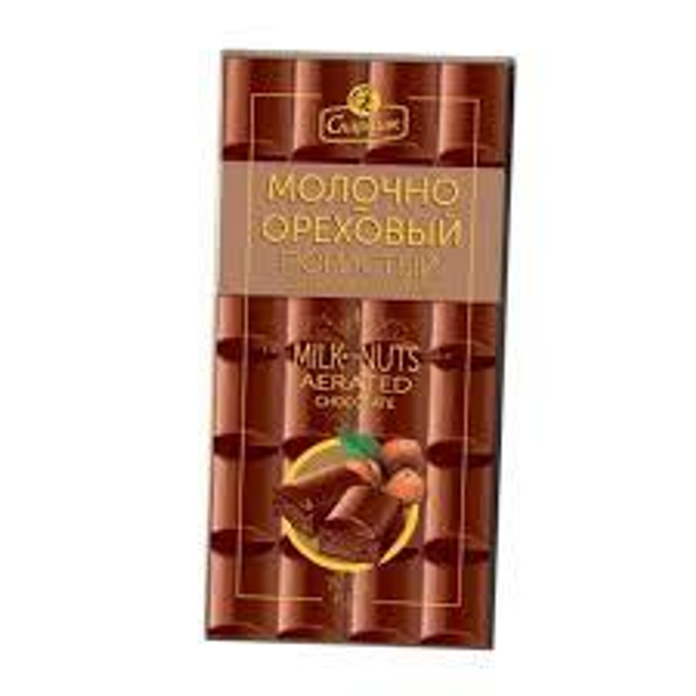 Шоколад Спартак 70г Молочно-Ореховый пористый