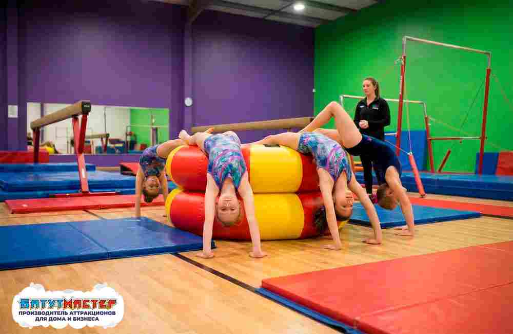 Надувной круглый батут с ручками для фитнеса, гимнастики, акробатики