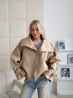 Тренч укороченный песочный