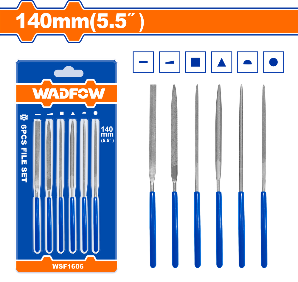 Набор надфилей WADFOW WSF1606 6 шт. 140 мм