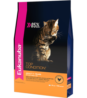 Экануба Cat Топ Кондишн корм с домашней птицей для взр.кошек 400гр.