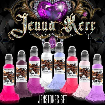 8 Color Jenna Kerr's Jenstone Set World Famous Tattoo Ink