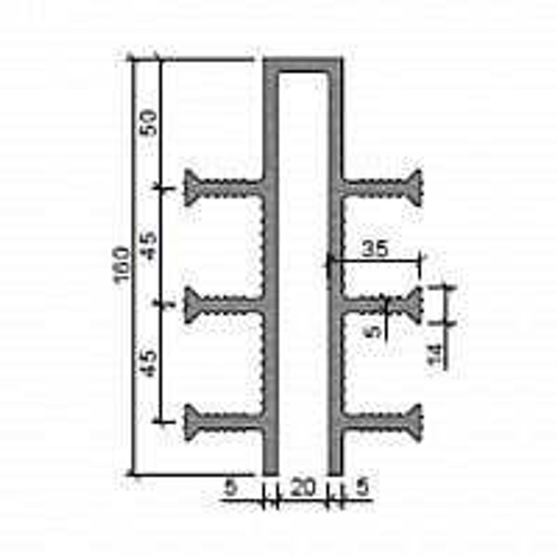 Гидроизоляционная шпонка ДЗ-160/20-6/35 ПВХ-П