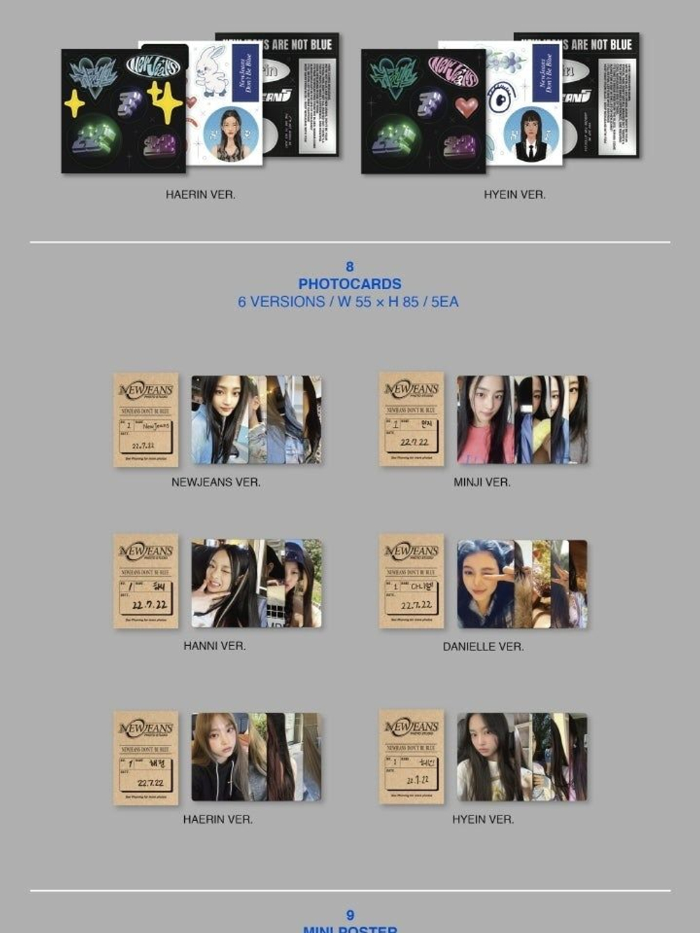Альбом NEWJEANS - NEW JEANS 1st EP Album BLUEBOOK 6 Version SET