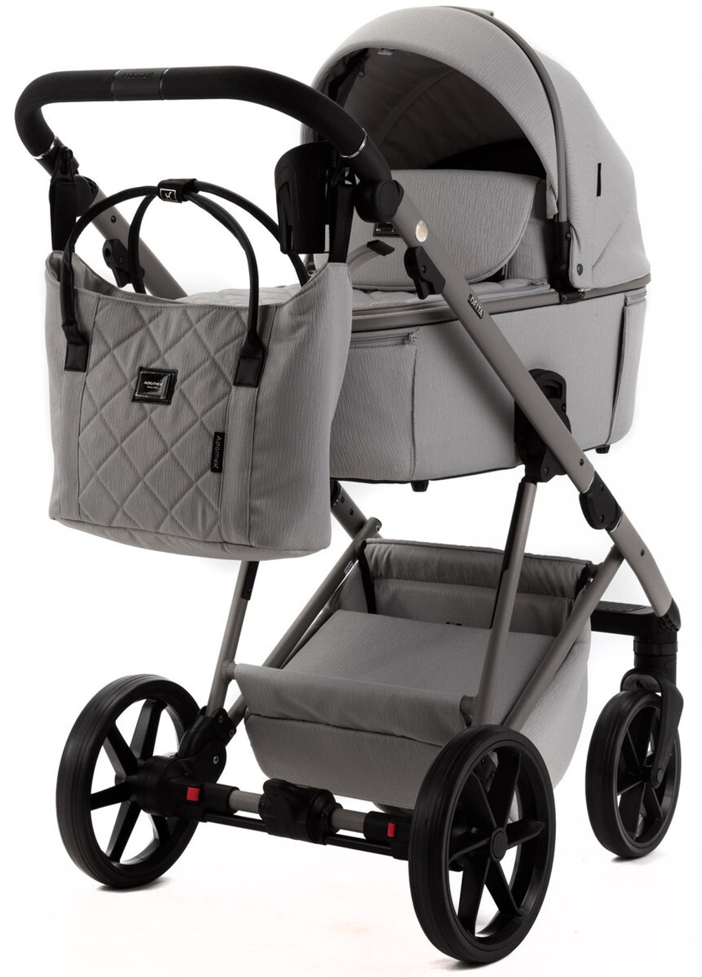 Детская коляска Adamex Delta Natura 2 в 1 DN-9-MOON (СВ.СЕРЫЙ)