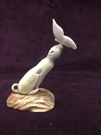 Миниатюра "Кошка и бабочка"