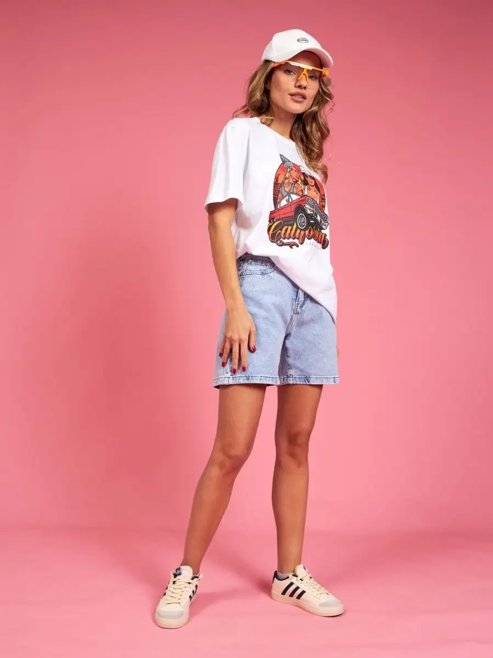 Футболка женская оверсайз белая с принтом лос анджелес