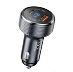 Автомобильный адаптер питания BOROFONE BZ03 LCD вольтметр 1USB + PD 58.5W (черный)