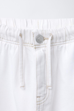 ZARA ДЖИНСЫ ШИРОКОГО КРОЯ, ЭКРЮ