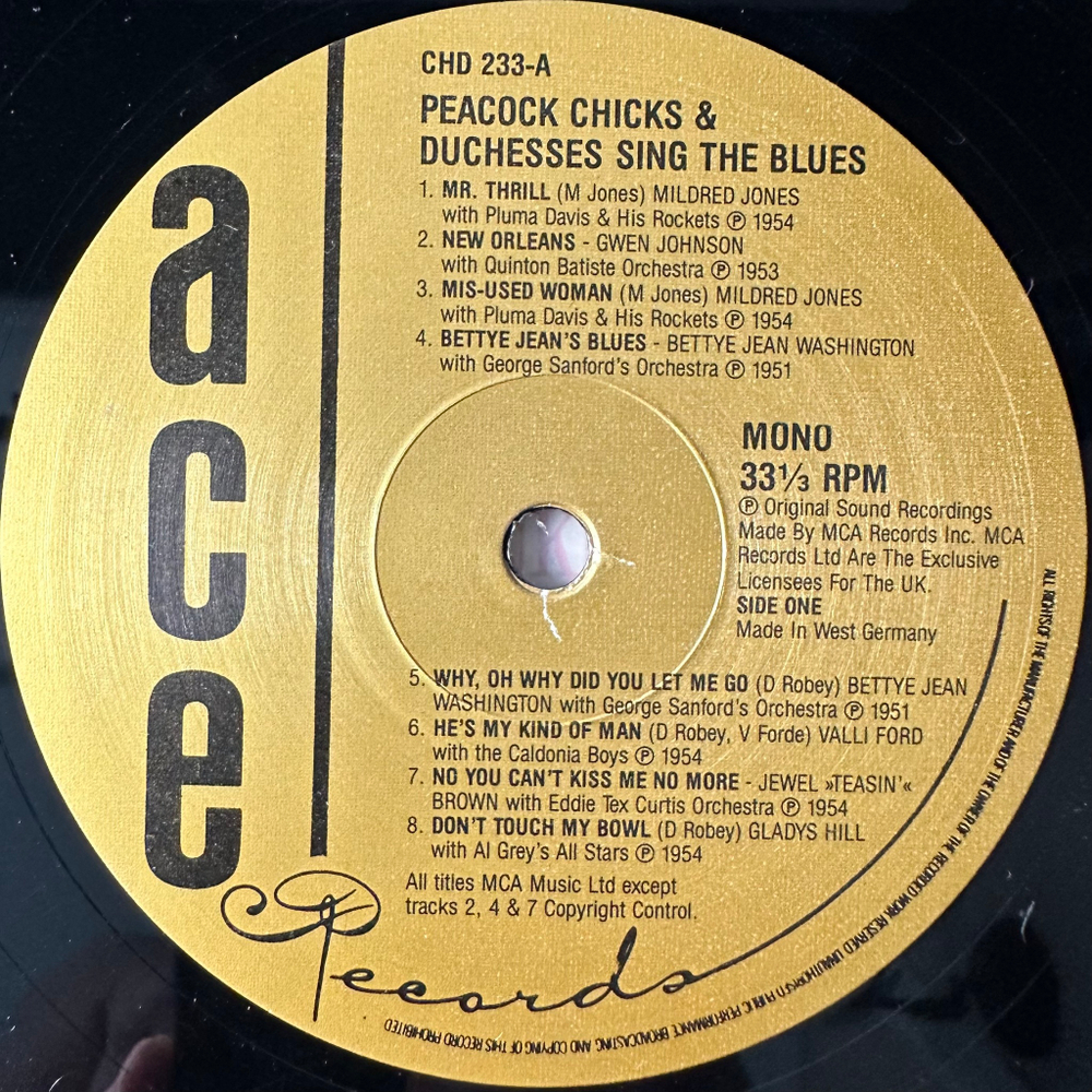 Сборник Peacock Chicks & Duchesses Sing The Blues (Германия 1988г.)