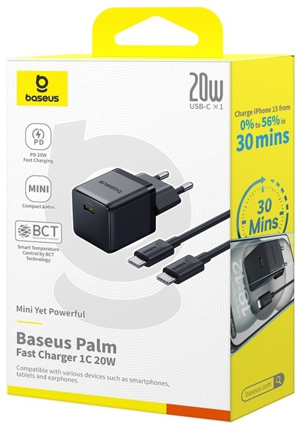 Зарядное устройство Baseus Palm USB Type-C черный