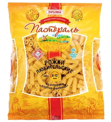 Макаронные изделия "Рожки Любительские" 900г. Пастораль