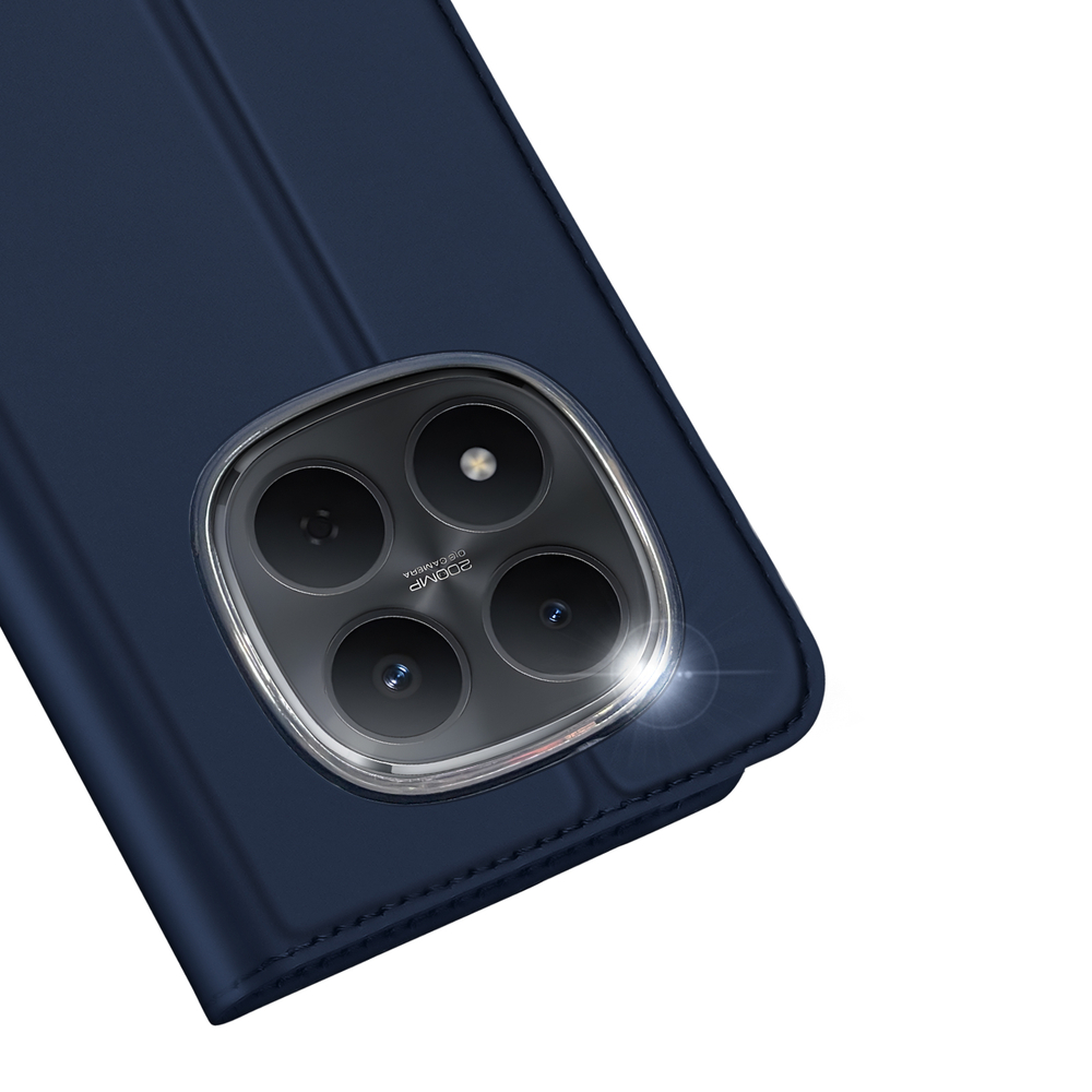 Чехол книжка из PU кожи синего цвета для Xiaomi Redmi Note 15 Pro 5G, серия Skin Pro Series от Dux Ducis