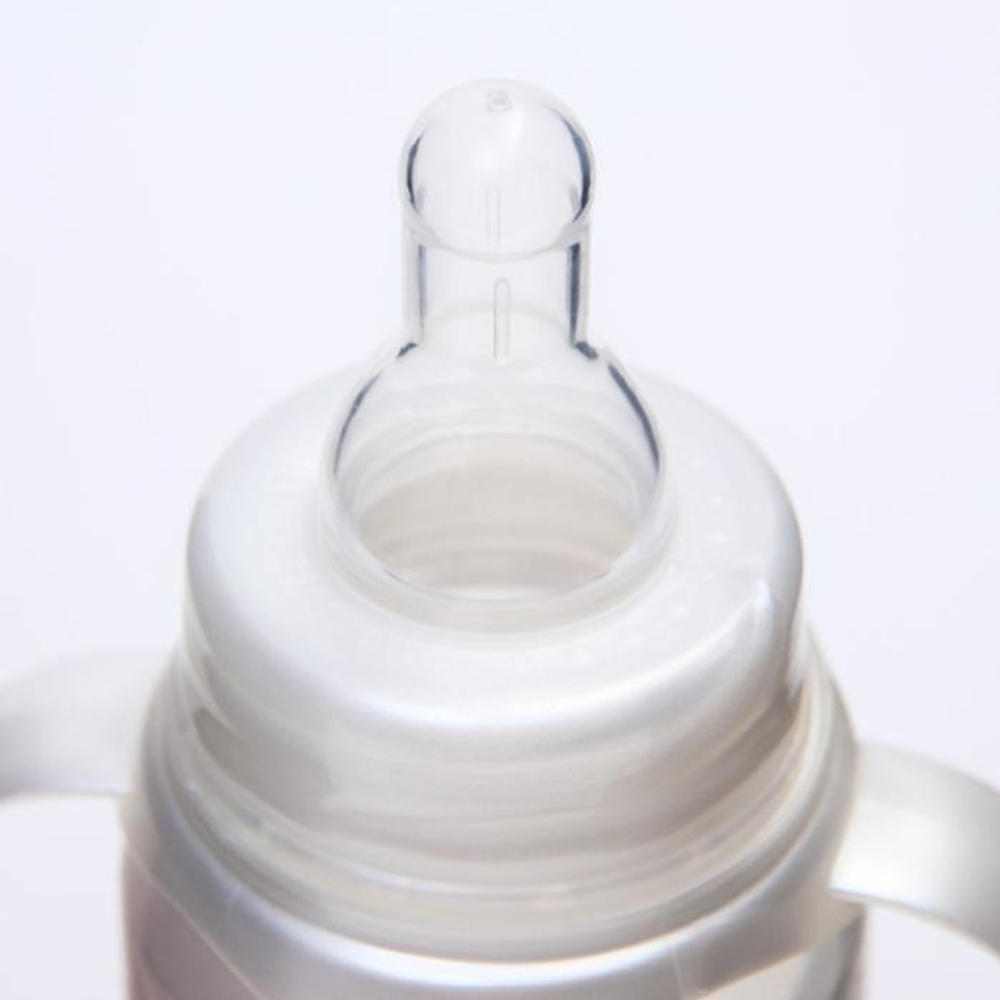 5399840 Бутылочка для кормления «Золотая коллекция: розовый мрамор», 250 мл цилиндр, с ручками