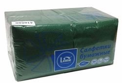 Салфетки бумаж. LIME 1-сл, 24*24 400шт темно-зеленые (410600)