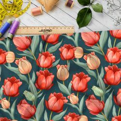 Ткань премиум мембрана сумеречные тюльпаны