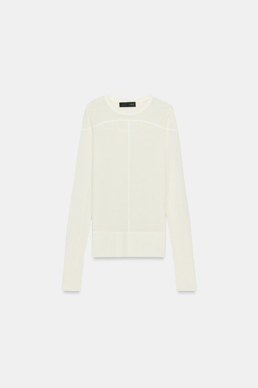 ZARA СВИТЕР ИЗ ТОНКОЙ СМЕСОВОЙ ШЕРСТИ, ЭКРЮ