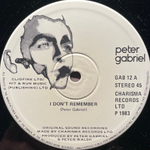Peter Gabriel ‎– I Don't Remember (Англия 1983г.) 12", 45 RPM