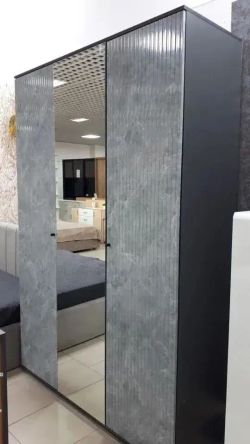 Шкаф 3-х створч. "Оливия" (графит/мрамор глянец), МФ Миф, г. Пенза