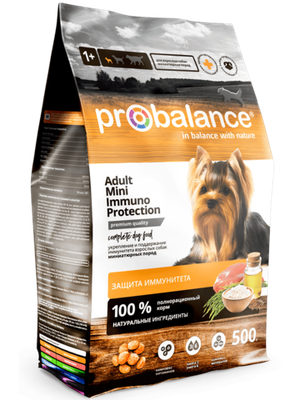 Сухой корм ProBalance Immuno Adult Mini для взрослых собак миниатюрных пород